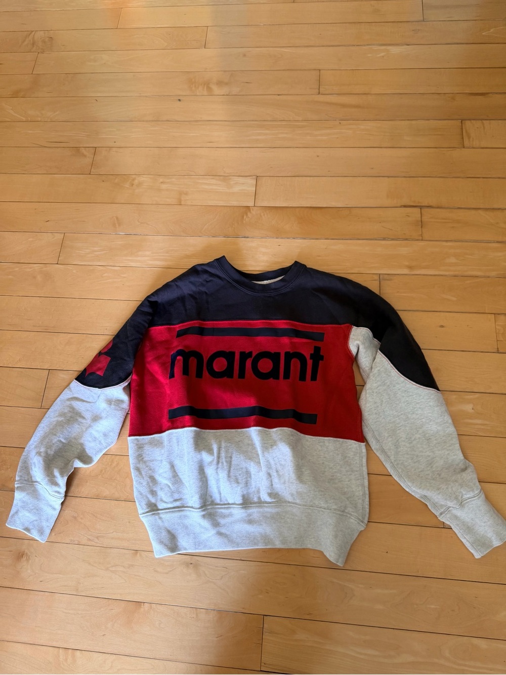 Isabel Marant Crewneck Sweatshirt in Navy, Red & Light Gray
